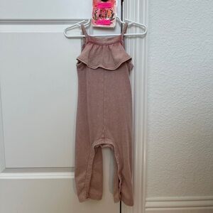 Grayson Mini Kids Mauve Pink Ruffle Romper Overalls